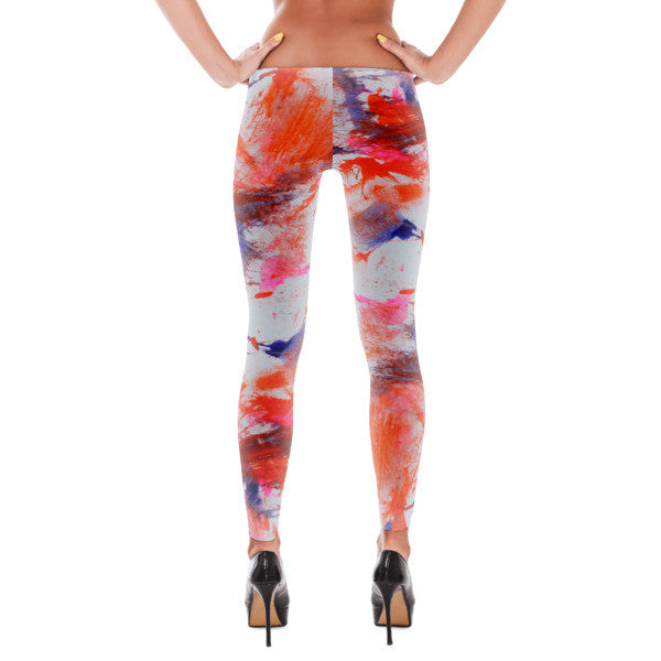 Tiger Print Leggings for Women. Made in Canada. Bright Orange and