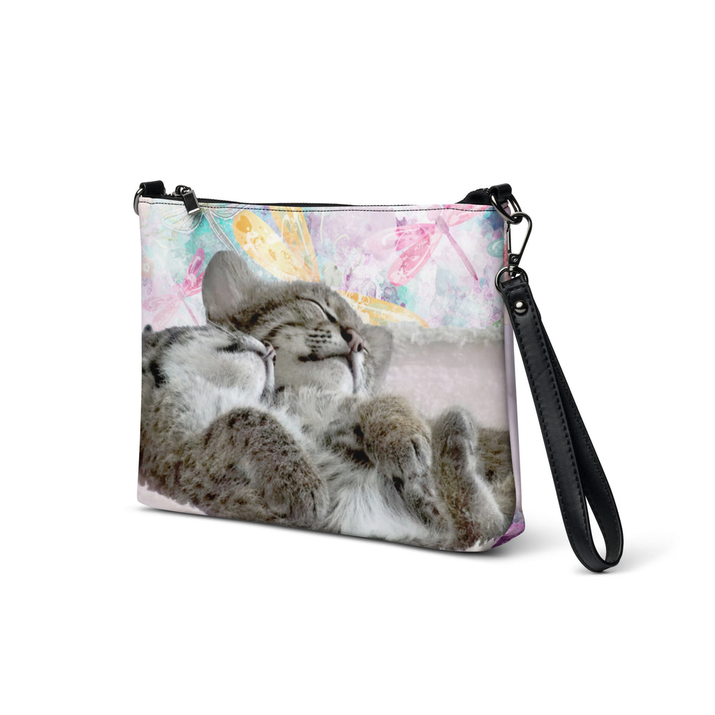 Crossbody Bag - Embrace Feline Chic with our Wild Bobcat Bliss Crossbody Bag – An Adorable Accessory with a Heart
