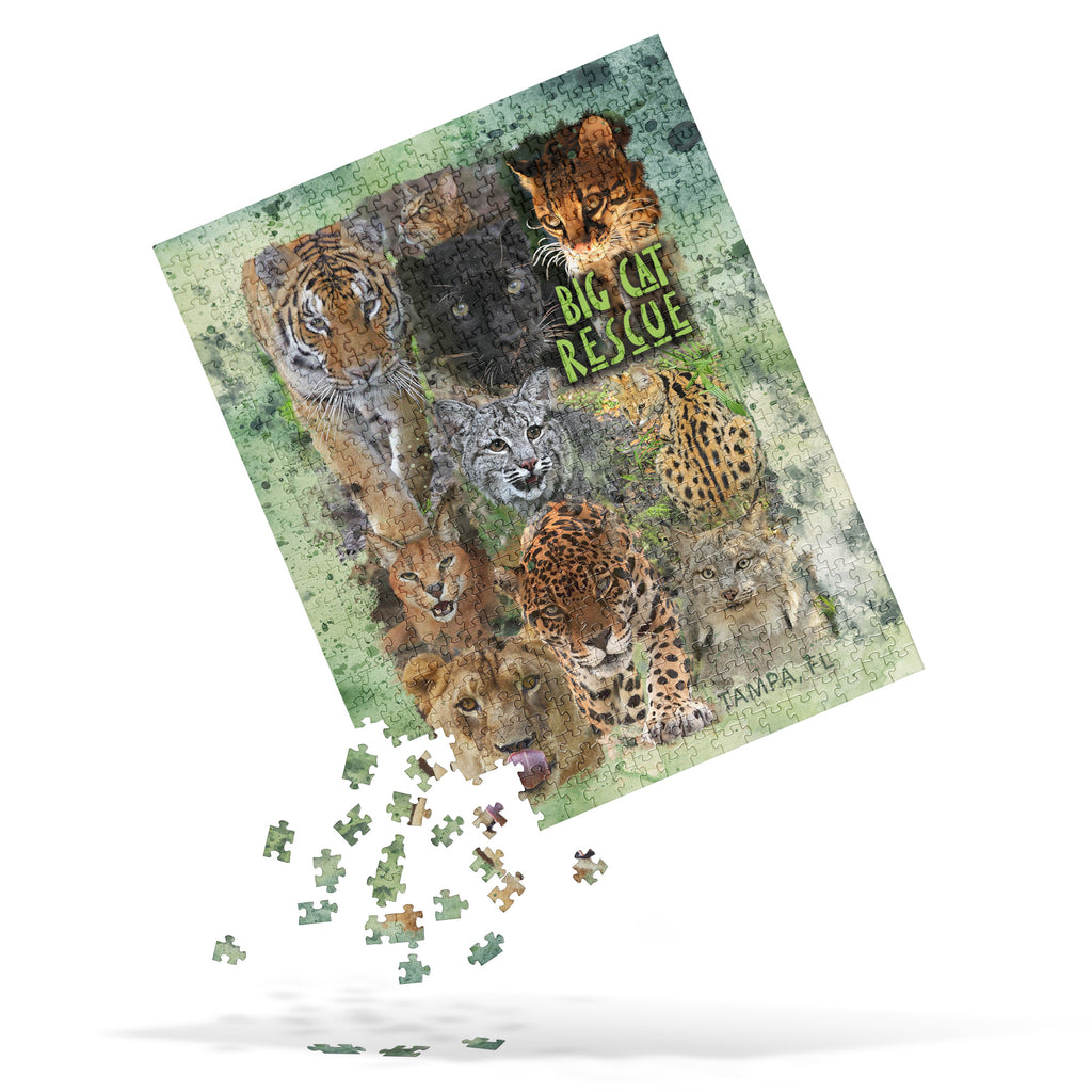 Puzzle - Big Cat Rescue Watercolor Collage Jigsaw