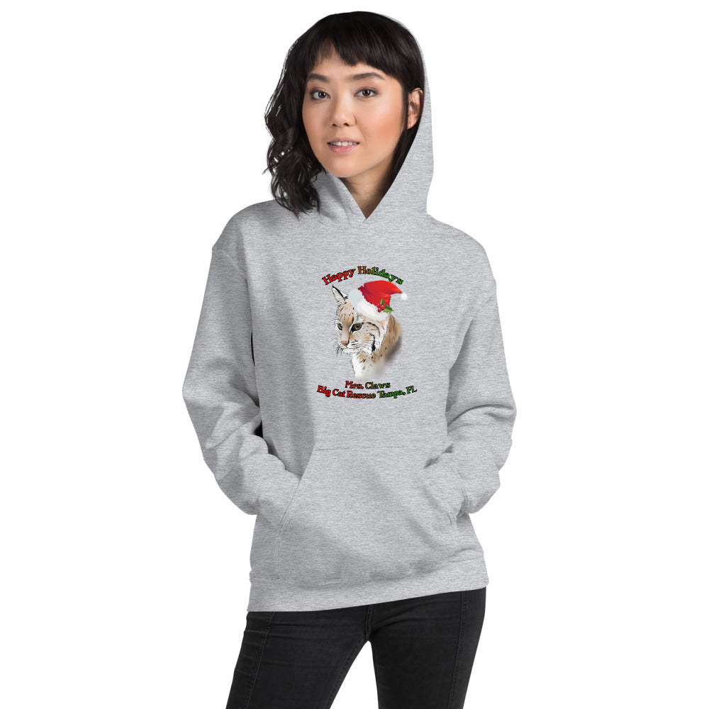 Sweatshirt - Happy Holiday's Mrs. Claws Bobcat Hoodie (Up to 5x)