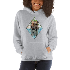 Sweatshirt - Jasmine Tiger Reflections Hoodie (Up to 5X)