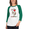 Shirt - Happy Holiday's Mrs. Claws Bobcat 3/4 Sleeve Raglan