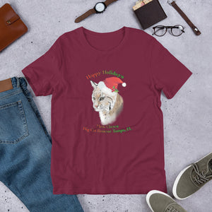 Shirt - Happy Holiday's Mrs. Claws Bobcat