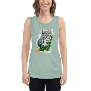 Tank - Whimsical Summer Bobcat